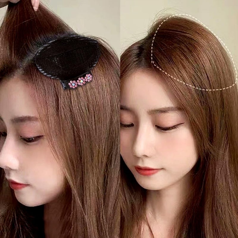 IPEWOEF 6Pcs Rhinestone Flower Hair Volumizing Clips with Sponge Inserts for Puffy, Voluminous Hairstyles | Invisible Hair Pads, Clips & Cushion Hairpins - Image 3